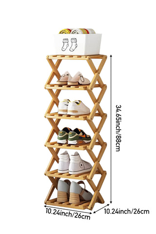 Multi-Layer Foldable Bamboo Shoe Rack, SC2383 (Ver.2)