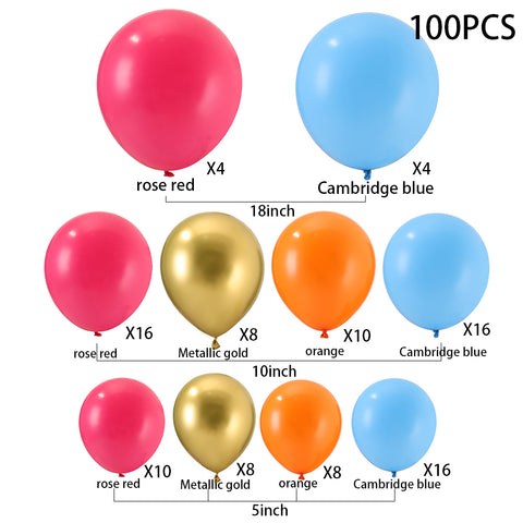 100pcs Balloon Set for Party Festival Backdrop Decoration, SC0636