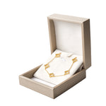 14K Gold-Plated Four Leaf Clover Lucky Bracelet, CA290088 (Ver.2)