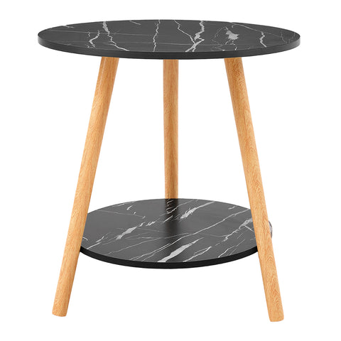 Double-Tier Round Wooden Side Table, FL280054 (Ver.2)