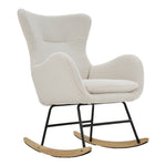 Livingandhome Comfy Sherpa Upholstered Rocking Accent Chair with High Backrest and Armrests, XY0665
