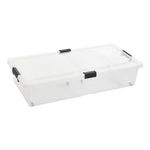 Livingandhome Clear Plastic Underbed Storage Box with Wheels, SW0659