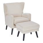 Upholstered Leisure Chair with Footstool, FL050137