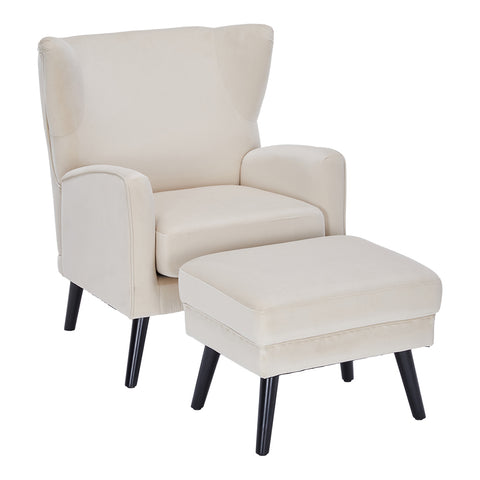 Upholstered Leisure Chair with Footstool, FL050137