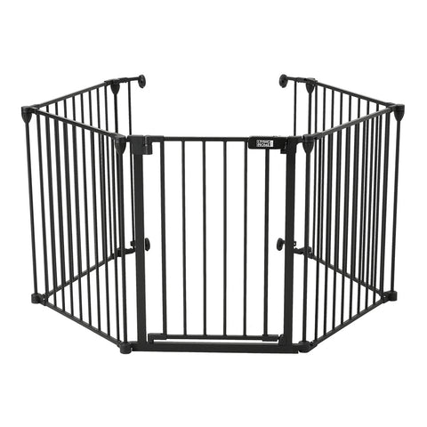 Livingandhome Foldable 5 Panel Metal Pet Playpen, FI0755