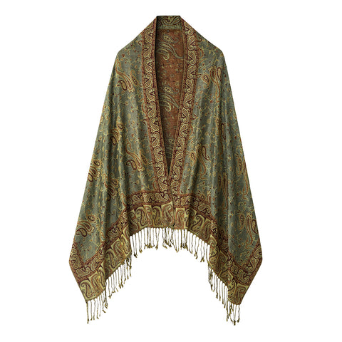 Elegant Jacquard Faux Cashmere Scarf Shawl, CA060007