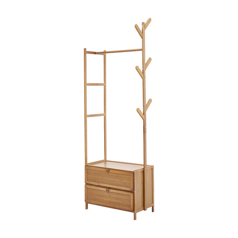 Multi-functional Wooden Coat Rack with Storage Cabinets, FB250003 (VER.2)