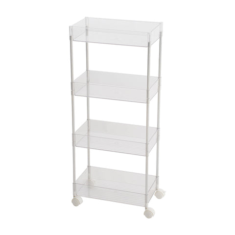 4-Tier Transparent Rolling Storage Cart, HM070223