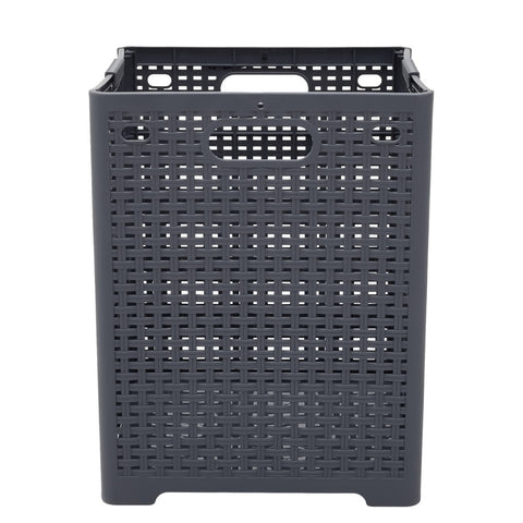 Livingandhome Japanese Style Foldable Laundry Basket with Hollow Plastic Design, WM0483