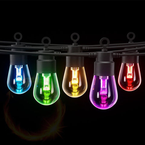 Solar Smart RGBIC String Light with 15 Candle Bulbs 6M cable with Remote Control, AJ1005