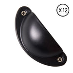 12Pcs Shell Cup Furniture Handles Cupboard Drawer Pulls, ZY0059