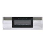Livingandhome Recessed Electric Fireplace TV Stand with Closed Storage, PM1352PM1351