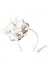 Off-white Vintage Satin Fascinator with Headband, DQ0010