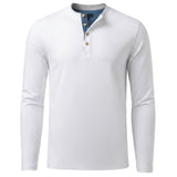 Cotton Henley Long Sleeve T-Shirt, CC290889 (Ver.2)