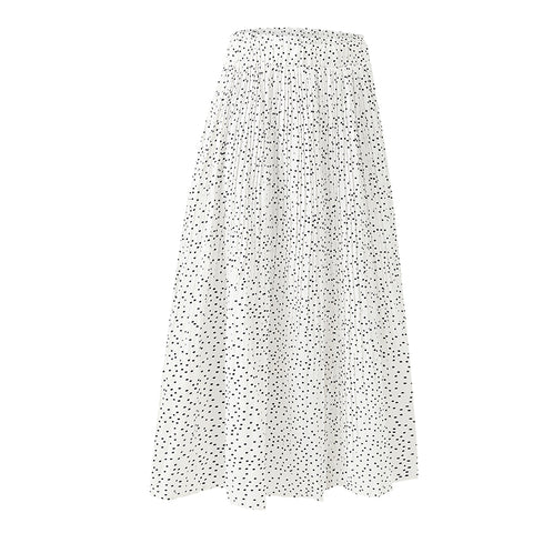 High Waist Pleated Midi Skirt with Elastic Waistband, CC060941 (Ver.2)