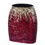 Sexy Shiny High-Waisted Sequin Mini Skirt, CC060587