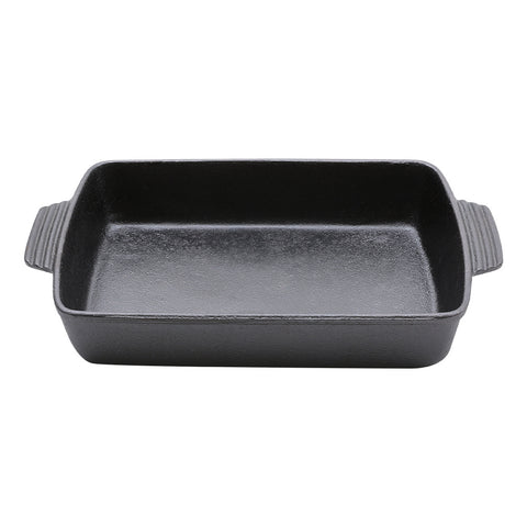 Livingandhome Black Rectangular Cast Iron Baking Pan, WB0042