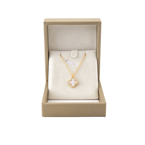 Stylish Reversible Four-leaf Clover Necklace, CA290074