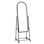 Livingandhome Black Full Length Rolling Mirror with Bracket, WF0092