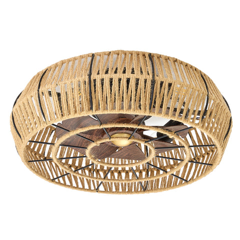 Rattan Ceiling Fan Light with Remote Control, LI210035 (ver.2)