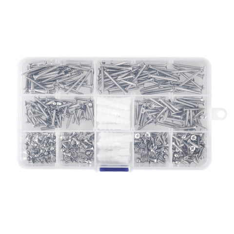 420Pcs Self-tapping Screws Silver Assorted Set with Case, ZY0180