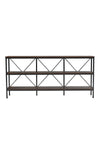 H&O Direct Open Console Table with 3 Rattan Drawer, XY0379