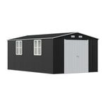 10x16FT Outdoor Metal Apex Roof Storage Shed, PM1858PM1859PM1860PM1861