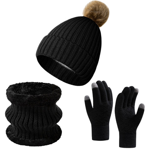 3 in 1 Winter Knitted Hat Scarf Gloves Set, CA060029