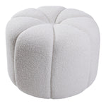 Livingandhome Round Shape Teddy Fabric Footstool, ZH1372