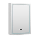 Single-Door Bathroom Mirror Cabinet with LED Lighting, FW240015 (Ver.2)