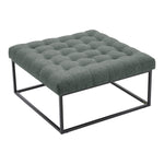 Livingandhome Square Linen Footstool with Metal Frame, ZH1334