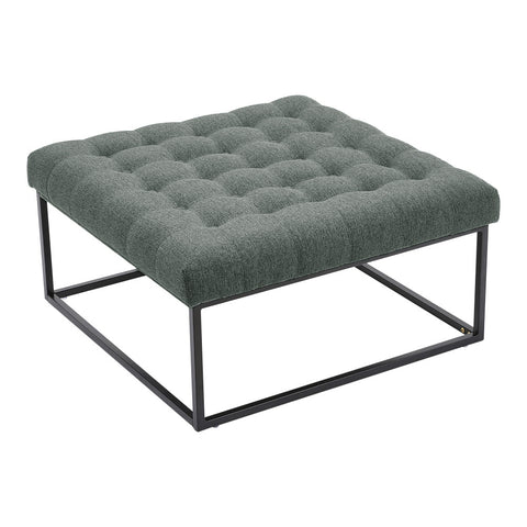 Livingandhome Square Linen Footstool with Metal Frame, ZH1334