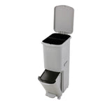 30L 2-Tier Dry Wet Separation Trash Bin with Dividers, WM0684