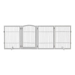 Livingandhome Freestanding Wooden Pet Playpen 4-Panel White, FI0563