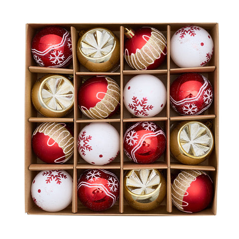 16PCS Hanging Christmas Baubles Ornaments Decor, IF320037
