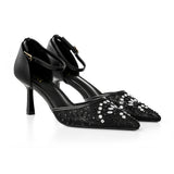 Elegant Pointed-Toe Heels Pumps with Adjustable Ankle Strap, CS300805