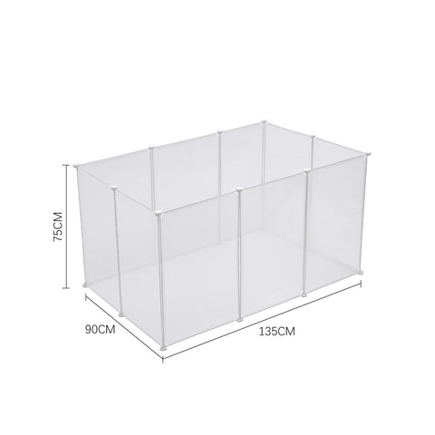 10 Panels Portable Clear Pet Playpen Fence for Outdoor and Indoor Use, CT0646