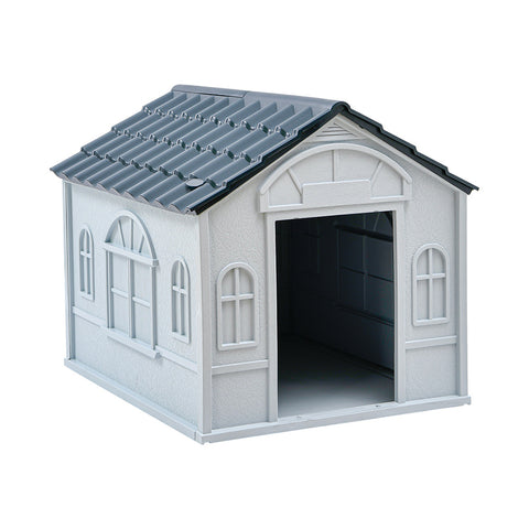 Livingandhome Plastic Dog House Kennel with Steel Door, FI0900