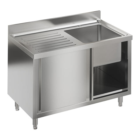Stainless Steel Commercial Single-bowl Sink with Storage Cabinet, AI1144