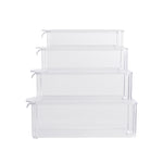 Set of 4 Nesting Refrigerator Organiser Transparent Food Storage Containers, CT0316