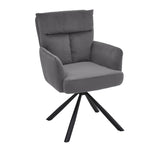Livingandhome Modern Upholstered Swivel Armchair with Black Legs, JM2266