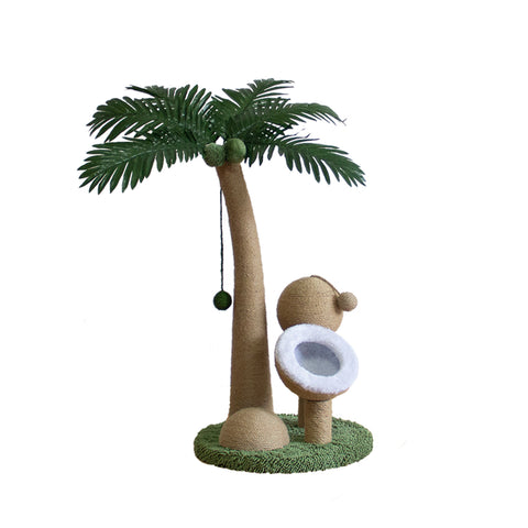 Coconut Tree Shaped Cat Scratching Post with Hanging Ball Toys, PT080048 (VER.2)