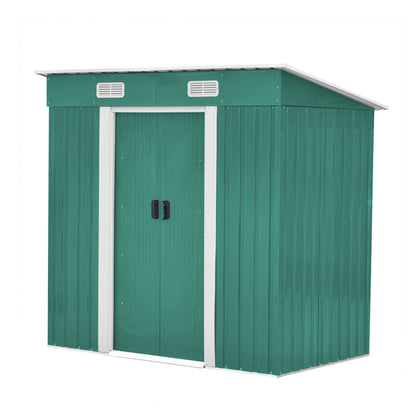 4x6FT Metal Garden Storage Shed with Sliding Door, GS010025GS010026