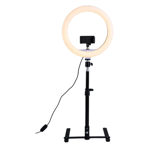 Tabletop Dimmable Ring Overhead Shot LED Fill Light with Adjustable Stand, DM380026 (Ver.2)