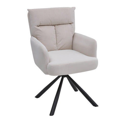Livingandhome Modern Upholstered Swivel Armchair with Black Legs, JM2267