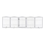 Livingandhome White 5-Panel Wooden Folding Pet Playpen, FI0558