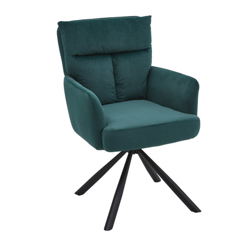 Livingandhome Modern Upholstered Swivel Armchair with Black Legs, JM2268