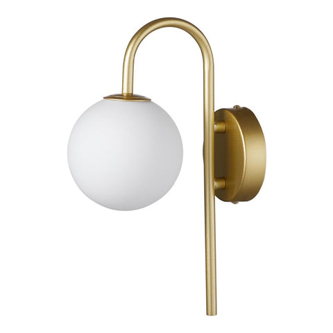 Golden Wall Light with Frosted Glass Bulb, FI1066