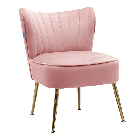 Livingandhome Modern Armless Wingback Accent Chair with Gold Legs, JM1845