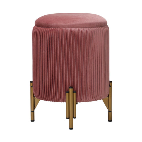 Modern Pleated Storage Ottoman with Metal Base, FL050135 (Ver.2)